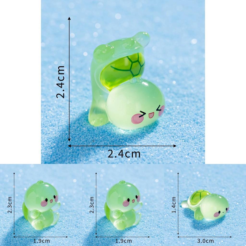 Night Glow Turtle Resin Craft Figure With Moss For Desktop Decoration And Aquarium Setup