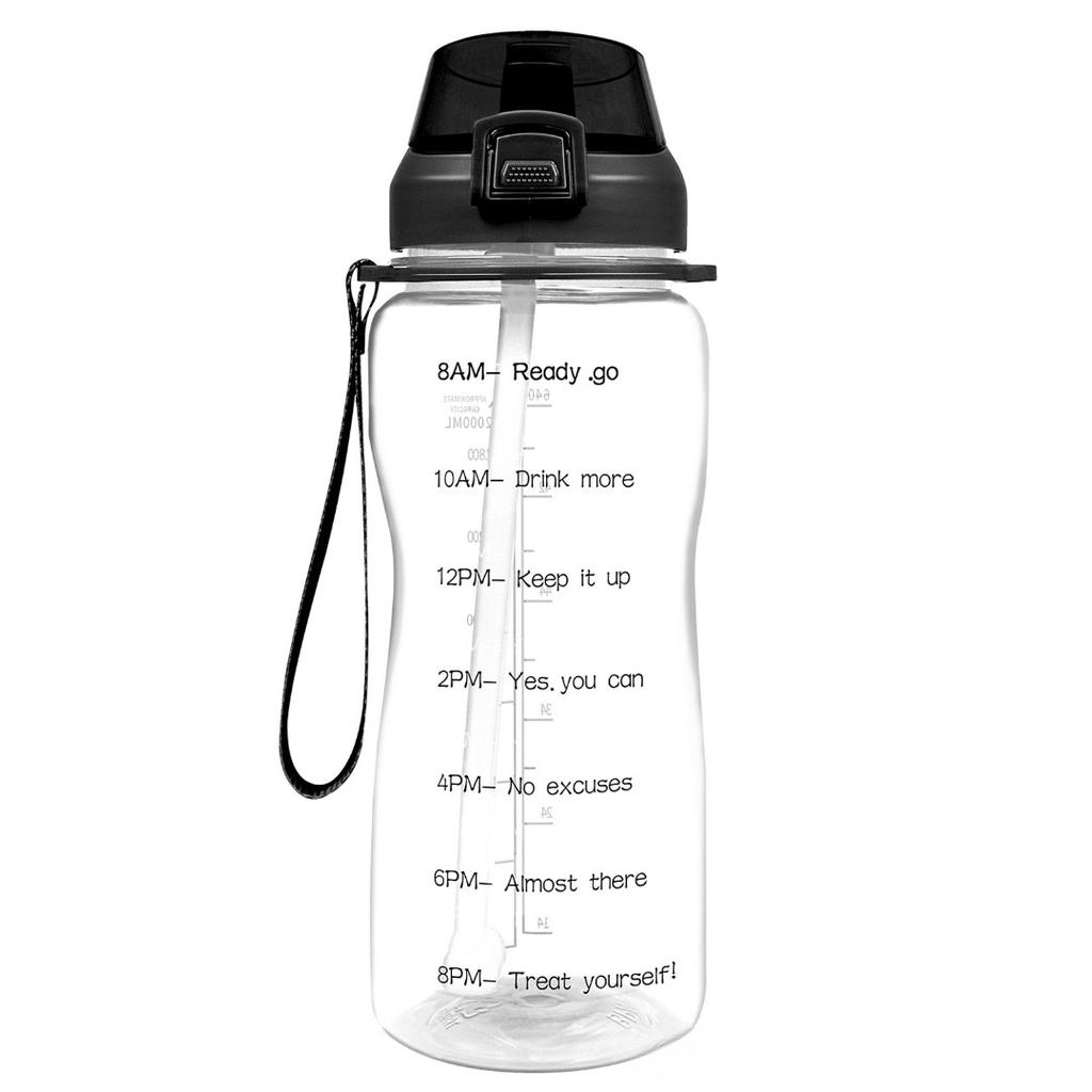 Large 77oz Motivational Water Bottle with Time MarkerStraw,Leakproof  Water Jug,Ensure You Drink Enough Water Daily for Fitness,Gym and Outdoor Sports