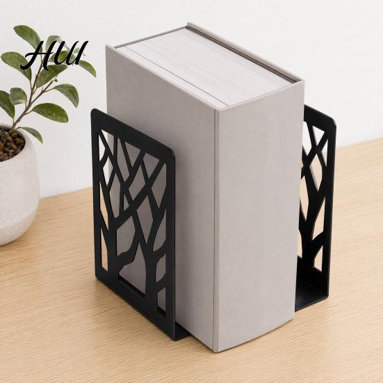 Stable Bookends 1 Pair Tree of Life Decorative for Shelves, Heavy Duty Bookshelf Non-slip Organizer, Hollow Book Holder Stoppers Desk, Office Library
