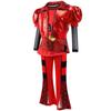 Kids Red Costume Girls Short Sleeves Jacket Top Flared Pants Wig Princess Dress Up 6-14Y