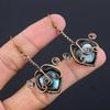 Labradorite 999 Copper Wire Wrapped Earrings, Handmade Gemstone Earrings Jewelry, Gifts For Wife Brand New Earrings