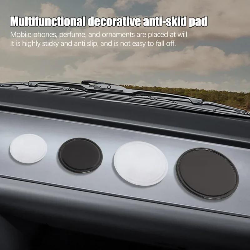 Car Anti Slip Pad 7/6/5/4cm Circular Magic PU Pad Universal Center Console Dashboard Phone Ornament Strongly Stick Anti-slip Mat