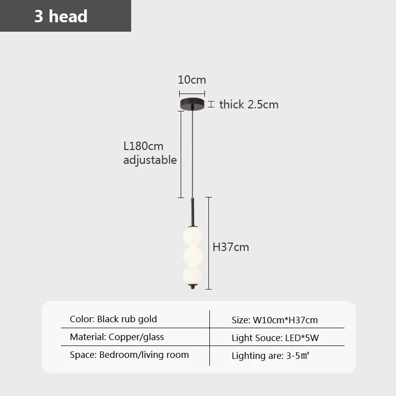 Nordic Glass Pendant Lights LED Copper Wind Gourd 3-8 Head Bedside Hanging Decoration Study Bedroom Living Room Home Accessorie