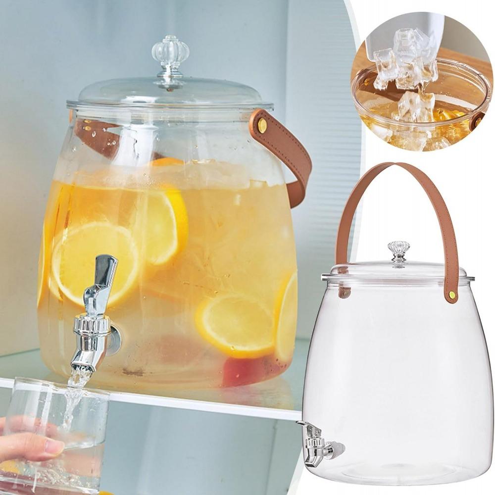 3/5/9L Large Capacity Summer Cold Water Kettle Refrigerator Clear Beverage Juice Bucket Beverage Dispenser Container Leakproof