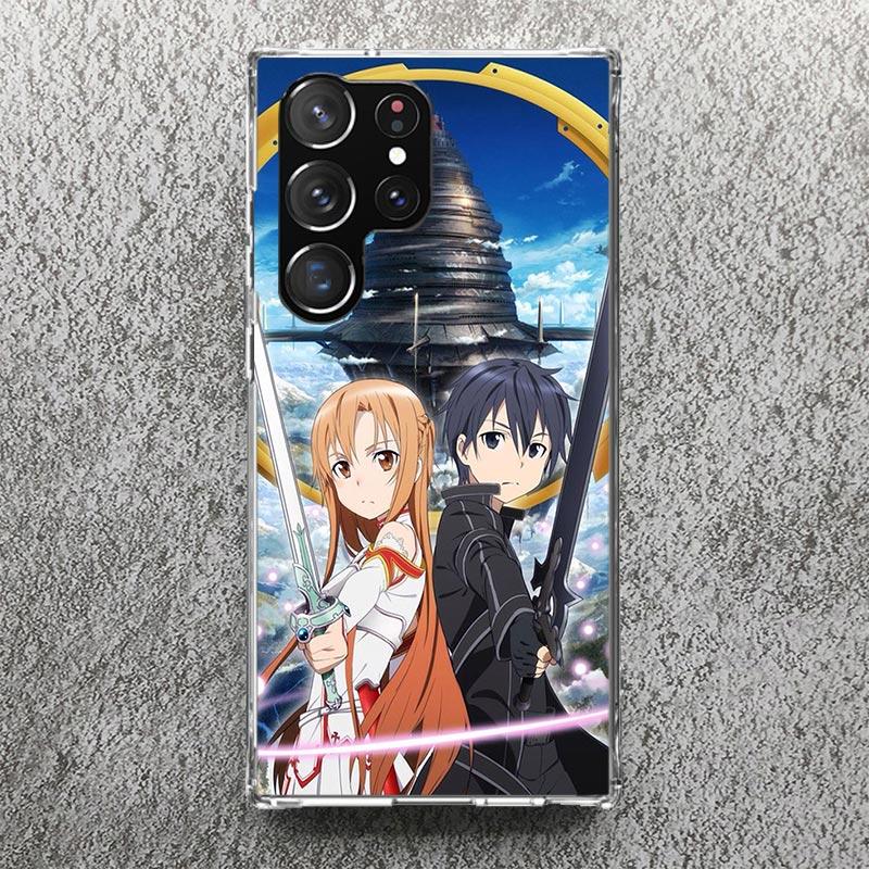 Sword Art Online Anime Phone Case For Samsung Galaxy S25 S24 S23 Ultra S22 Plus S21 S20 FE S10 + S25Ultra S24U Soft Cover Shell