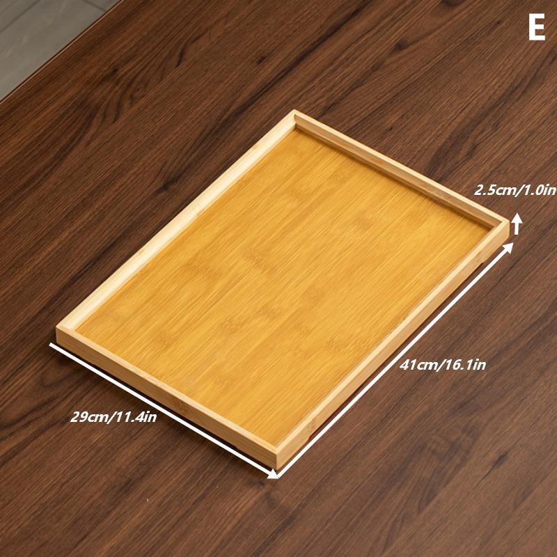 1Pcs Rectangular Serving Tray Tableware Food Tray For Kitchen Party Tea Bar Bamboo Wood Pallets Flat Plate Kitchen Utensils