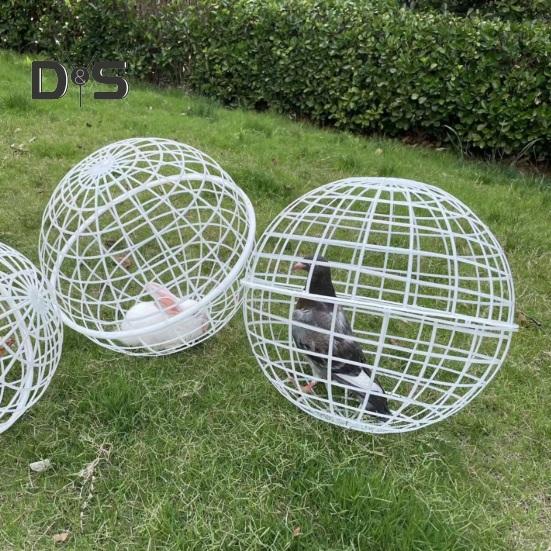 1/2/3 Pezzi Pollaio Mobile a Forma di Palla da Esterno Rotolabile Recinto per Pollame Tondo Casetta in PVC Gabbia da Passeggio Sicura per Animali Domestici per Piccioni Conigli Anatre