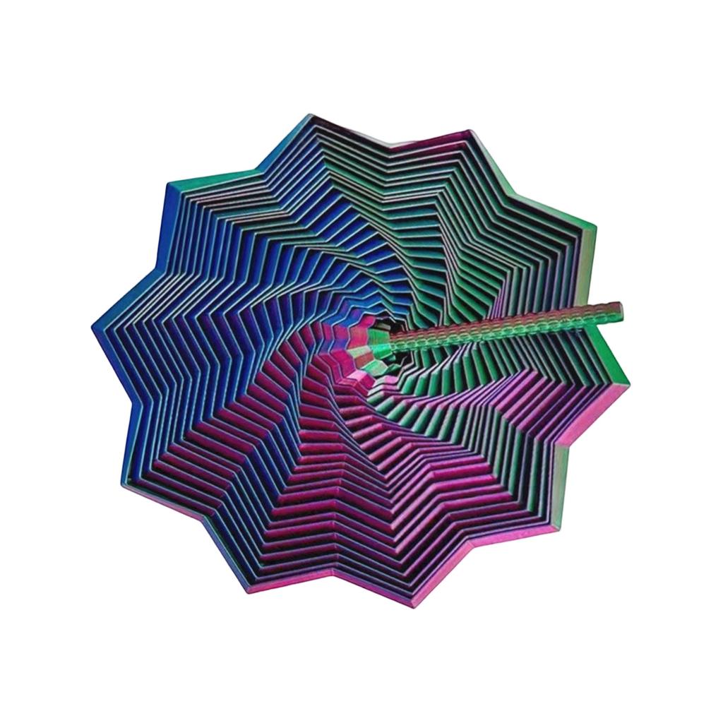 3D Printed, Foldable Polygonal Decompression Toy, Spiral Tower Irritating Star