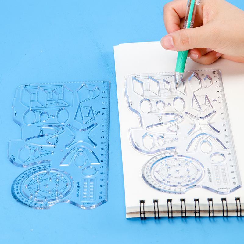 Rotatable Multi-Functional Drawing and Geometric Ruler Set for Students