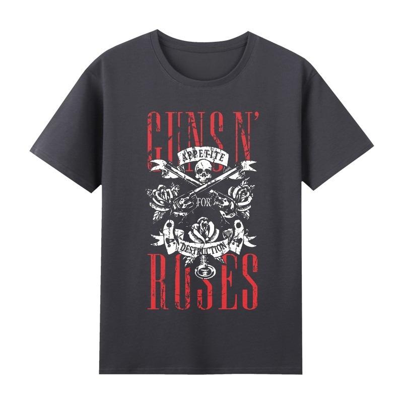 Summer Mens Rock Cotton Crew Collar Short Sleeve Music Peripheral Rock Gun and Rose T-Shirt Dark Pioneer Y2K T-Shirt Large Size
