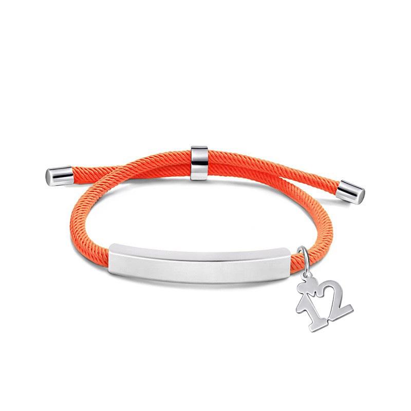 Multi-color Engravable Stainless Steel Bracelet with Number 16 Charm