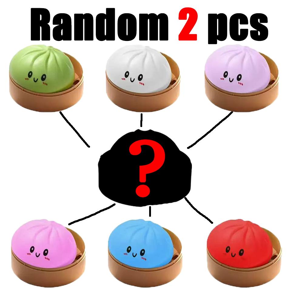 2026 New Cute Baozi Squishy Toy Stress Relief Steamed Bun Squeeze Toy with Bamboo Steamer Box Slow Rebound Desk Decor Gift