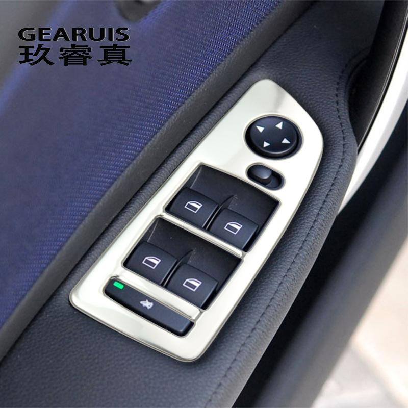 Car Styling Door Window Lift Switch Buttons Stickers For BMW 1 Series E81 2007-2011 Auto Interior Button Trim Covers