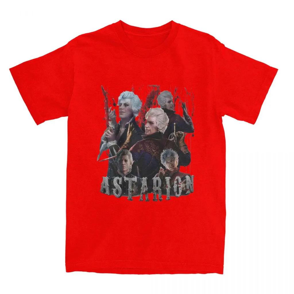 UnisexT-Shirt Vintage Astarion Baldurs Gate Bootleg Merchandise 100% Cotton Short Sleeve Funny Game T Shirt Round Collar Top