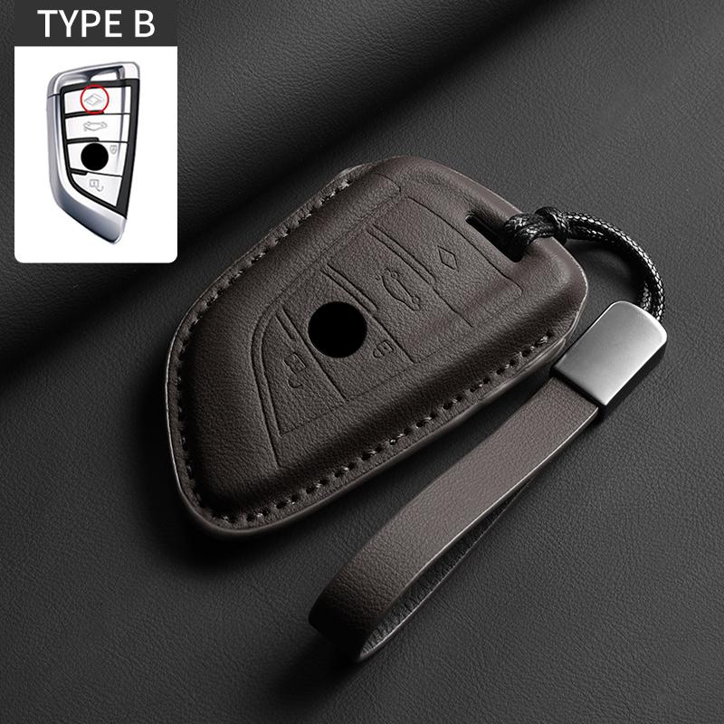 

Leather Car Remote Key Case Cover Fit For 3 5 Series X1 X3 X5 X7 Non-Oem Key Fob Auto Accessories
