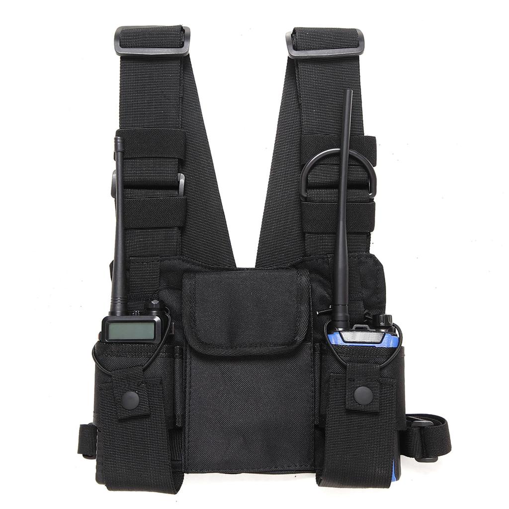 Radio Shoulder Holster Nylon Radio Chest Pack Pouch Shoulder Bag for Factory Security