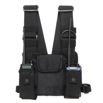 Radio Shoulder Holster Nylon Radio Chest Pack Pouch Shoulder Bag for Factory Security