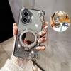 Crossbody Lanyard Shockproof Glitter Plating mirror Magsafe Holder Case For Huawei Honor 300 200 100 90 Lite 80 70 60 Pro Cover