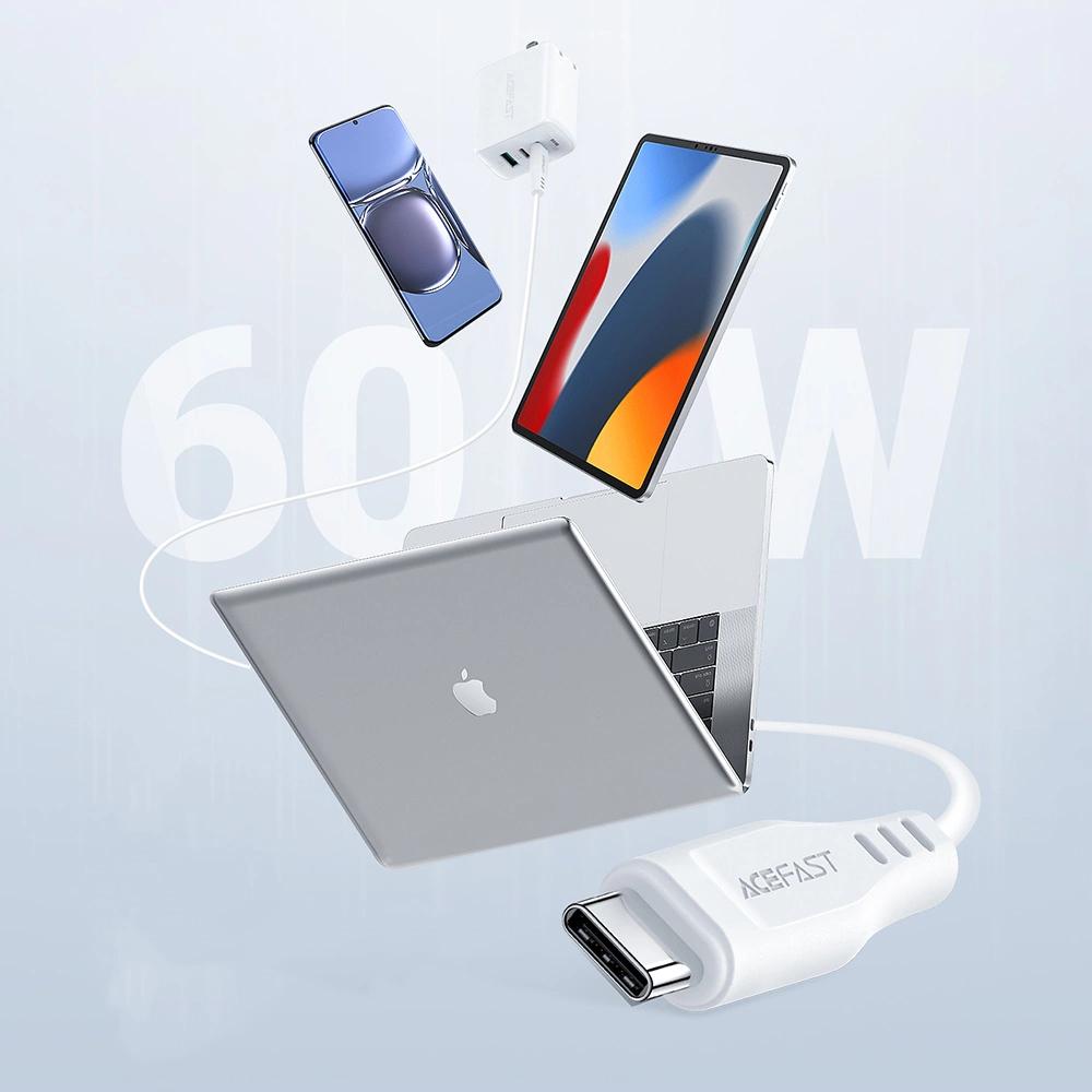 Kabel Acefast C3-03 Usb-C - Usb-C Pd Qc 60W 3A 480Mb/S 1,2M - Biały