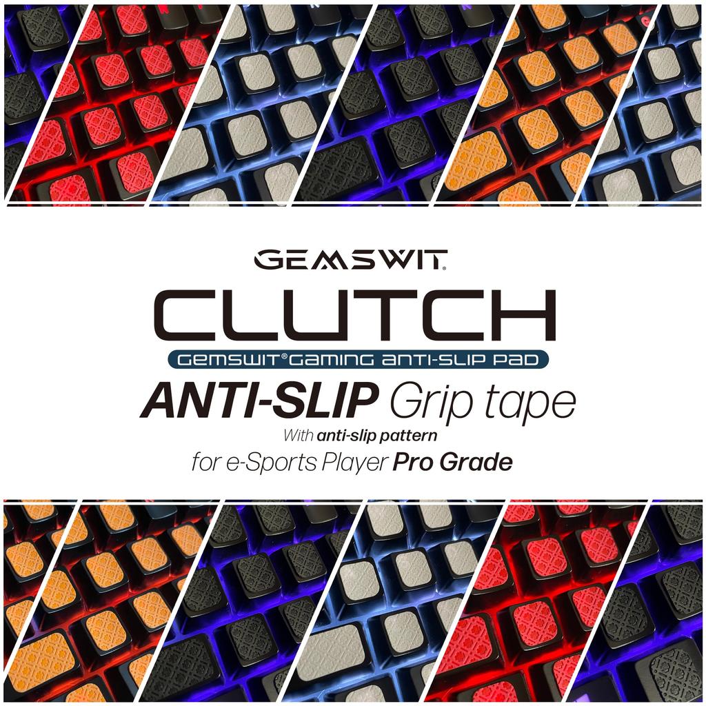 Gemswit CLUTCH Bande Adhésive Evo avec Coussinet pour Souris Gaming et avec Motif Laser Motif Antidérapant, 0.5mm Antidérapant Claviers, Absorbant, Antidérapant,