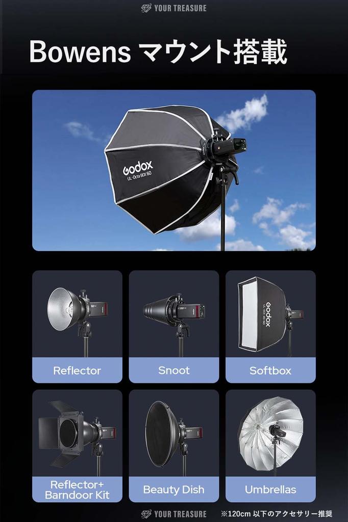 Japanese Godox S3 Bracket Bowens Mount Lightweight Foldable Angle Adjustable Compatible with AD100Pro AD300Pro V100 V860III [Authorized Distributor]