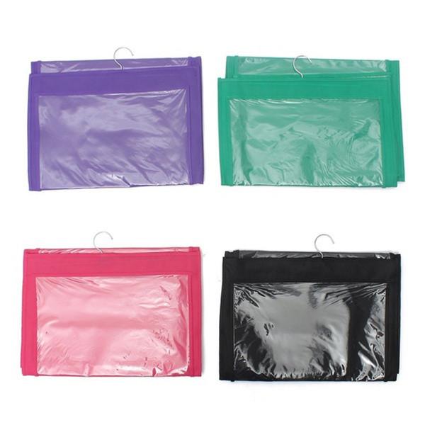 Large Capacity Non-woven Hanging Wardrobe Storage Bag For Purses In Black