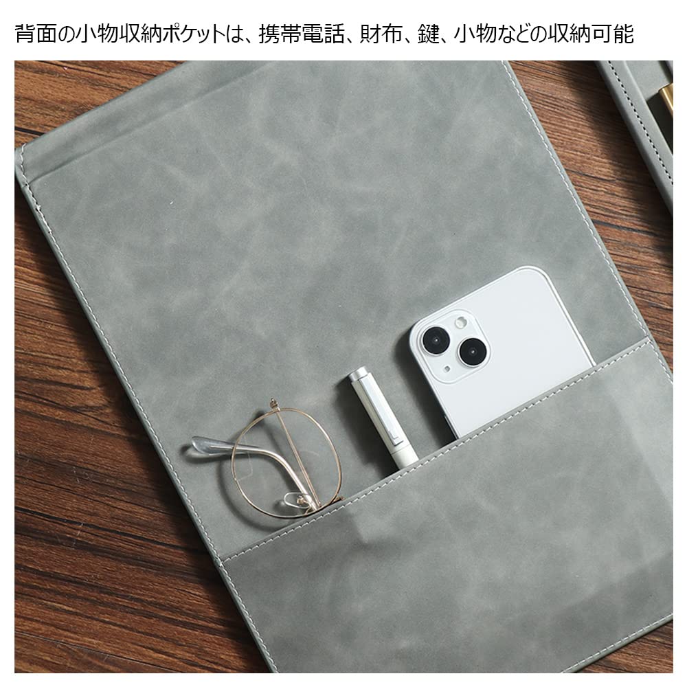 Costowns Binder Clipboard, A4 Clip File, Thick PU Leather with Pen Holder, Holds 20 A4 Sheets of Paper, Office Supplies, New Job Gift, CT-63 (Black)