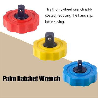 New 1/4" 3/8" 1/2" Drive Thumb Wheel Ratchet Set, 72-Tooth Finger Ratchet, Palm Ratchet Wrench (3 Pieces)