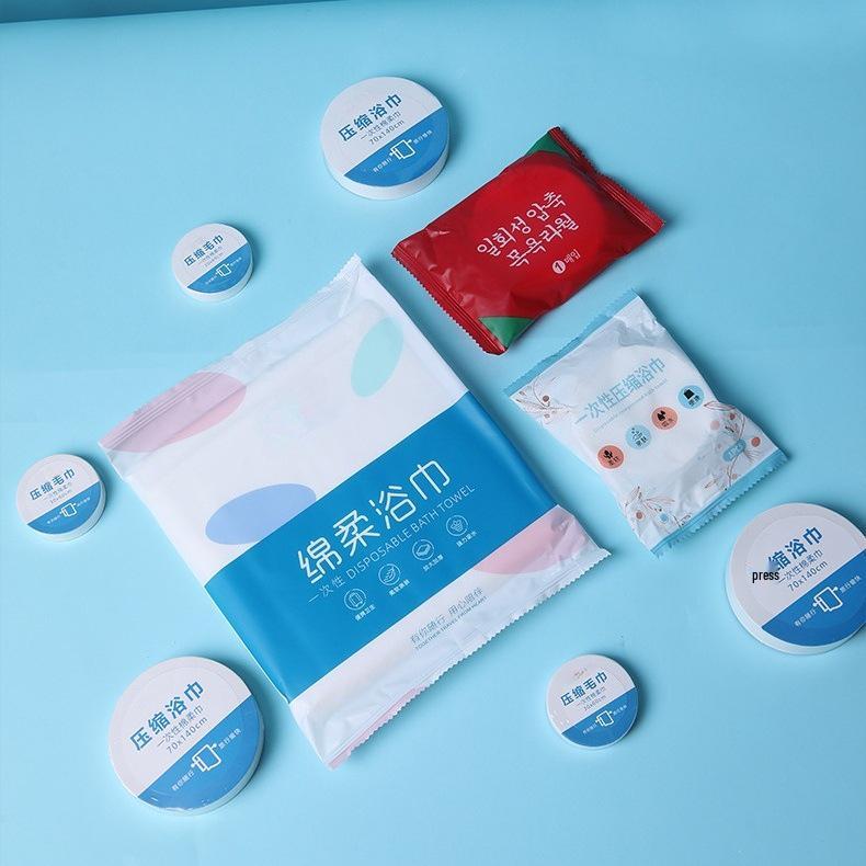 Compressed Disposable Bath & Face Towel Set for Travel, Business, Hotel, Beauty Salon - Thick & Convenient