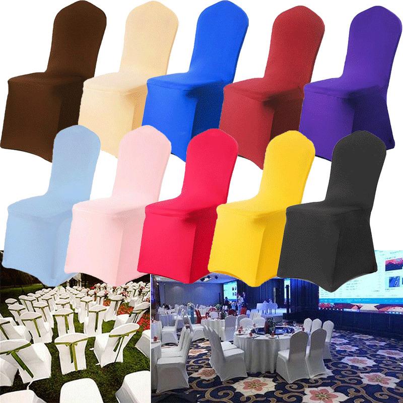 Solid Color Chair Cover Spandex Slip Cover Stretch Wedding Banquet Party Reataurant Banquet Hotel Dining Chair Covers