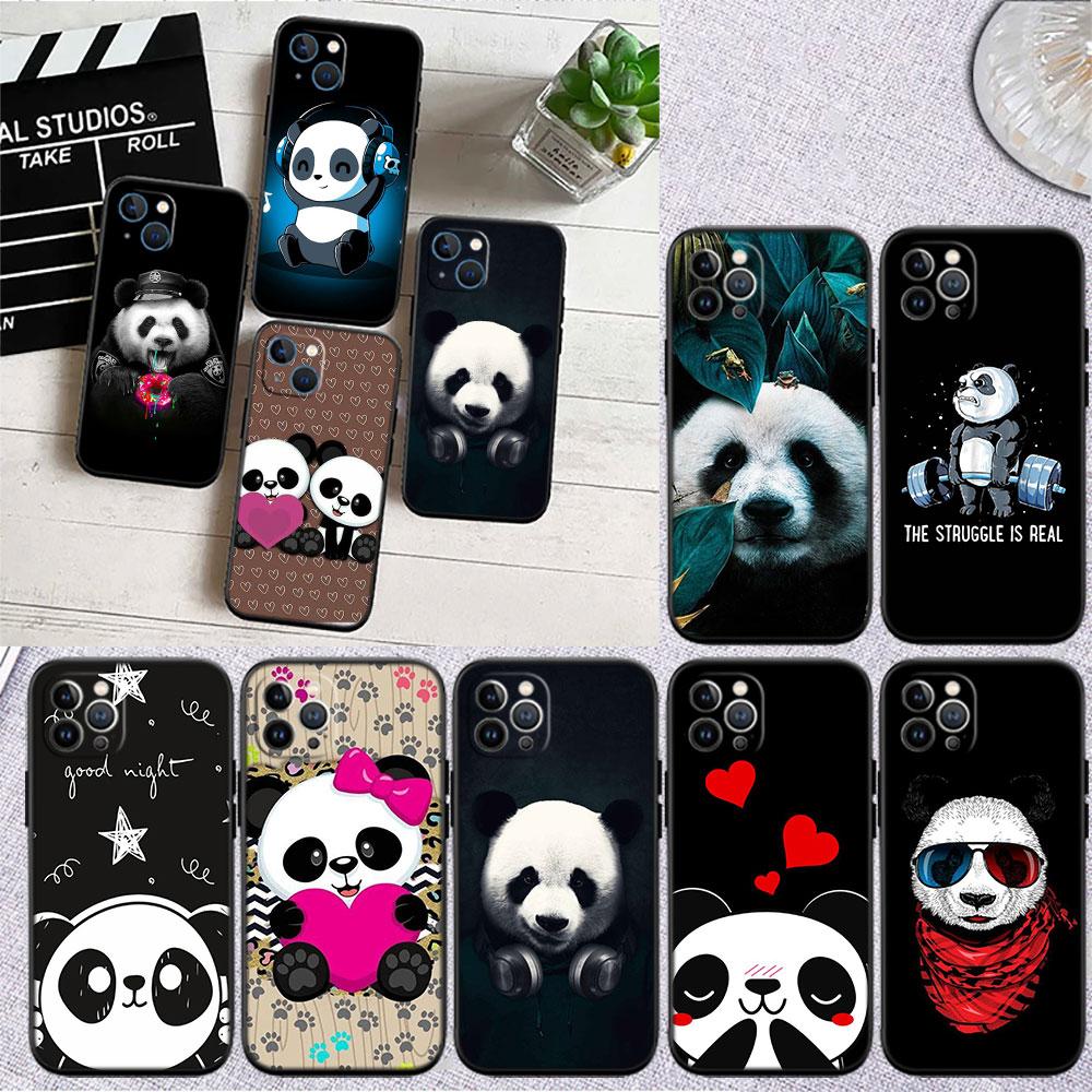 PP16 Cartoon Panda Soft Shell Phone Case for Redmi Note 10 11 12 Pro Max 10S 10C 10T 11A 11S 12S 12C