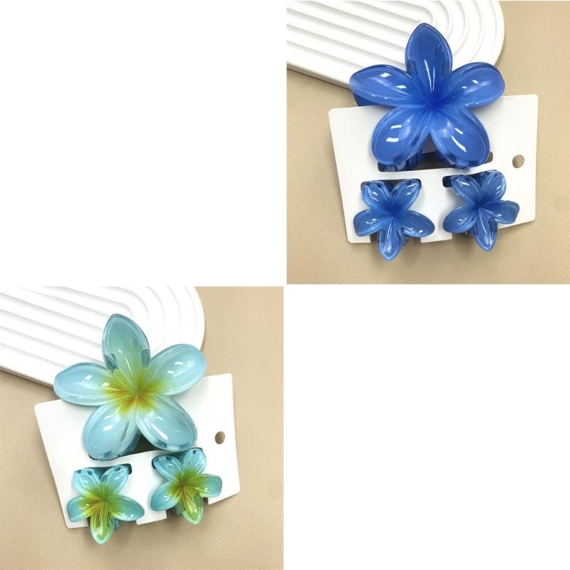Bunte Gradienten Haarklammer Set Süße Blume Haarklammer Damen Stilvolle Haarspange für Damen und Mädchen Strand Accessoires