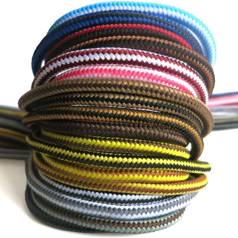 1 Pair 18 Colors Striped Double Color Shoe laces Round Outdoor Sneakers Shoelaces Cotton Boots Shoelace 70CM 90CM 120CM 150CM