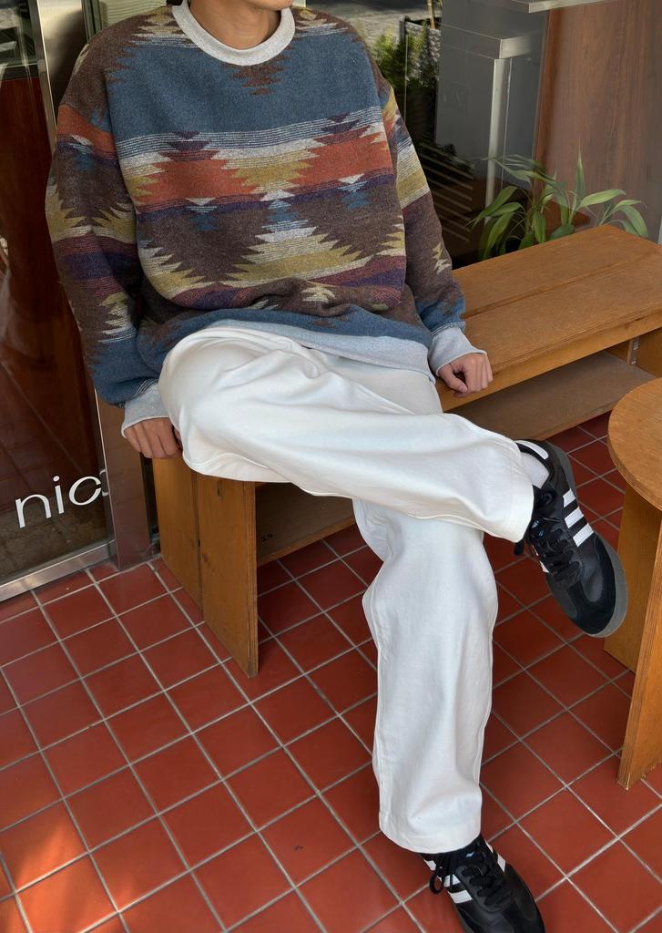 CHANGE WELL Men's "2023AW" Street Fashion Thick Pullover Fall/Winter Clothing [Native American Print] Long Sleeve Sweatshirt (Brown, 2XL)