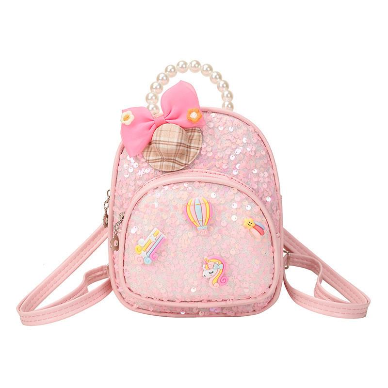 Childrens Cartoon Backpack With Pearl Handle And Butterfly Design For School Use