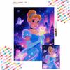 5D DIY All Diamond Art Painting Kit Cinderella Butterfly Castle Home Decor Gift