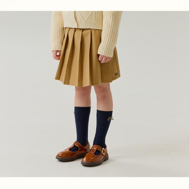 Olivean Modern Folding Pleated Skirt Beige