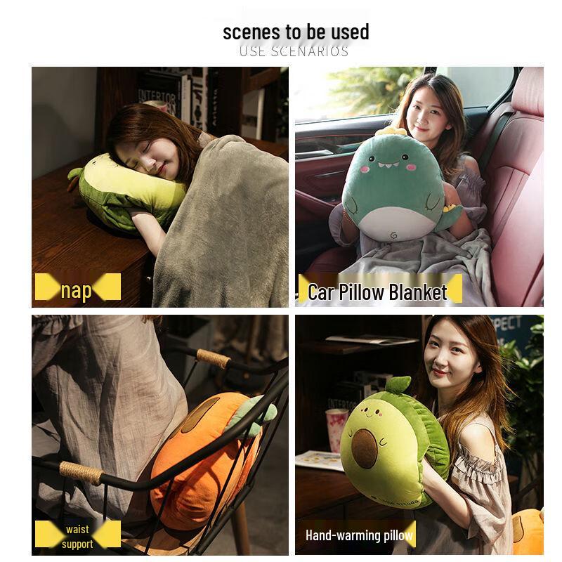 Cartoon 2-in-1 Office Nap Pillow Blanket