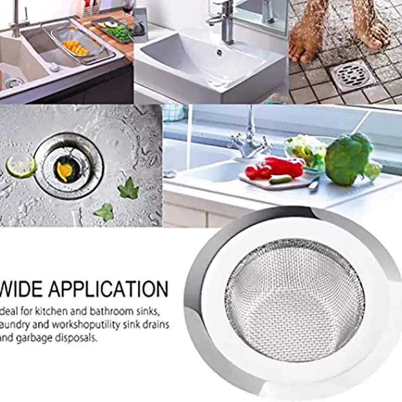 1PC Kitchen Sink Strainer Stainless Steel Filter Mesh Removable Kitchen Sink Drain Strainer Bathroom Laundry Hair Catche Stopper