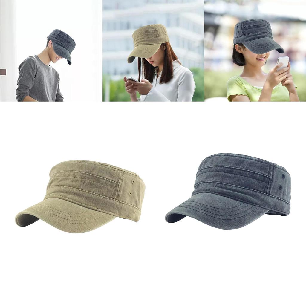 Fashion Hat Sunhat Washed Cotton Breathable Adjustable Unisex Outdoor Travel Casual Cadet Hat for Sports Beach