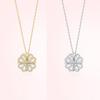 Heart Shaped & Four Leaf Clover Convertible Pendant Necklace Advanced Sense Necklace Crystals Jewelry for Women Girls