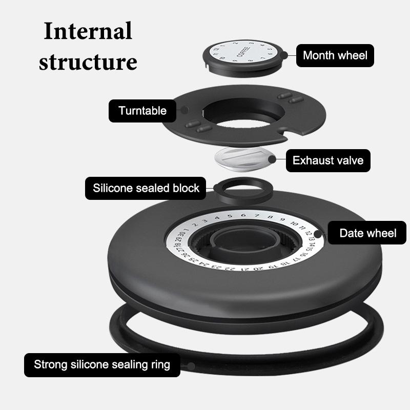 1.2 1.5 1.8L Coffee Bean Jar Airtight Canister Sealed Stainless Steel With Spoon One Way Valve Cannister Coffee Storage Kitchen