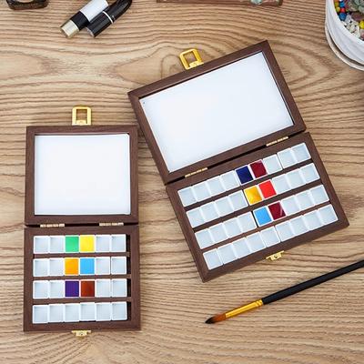 24/36 Grid Watercolor Paint Box Empty Box Palette Cases Students Outdoor Sketching Watercolor Packaging Painting Art Supplies