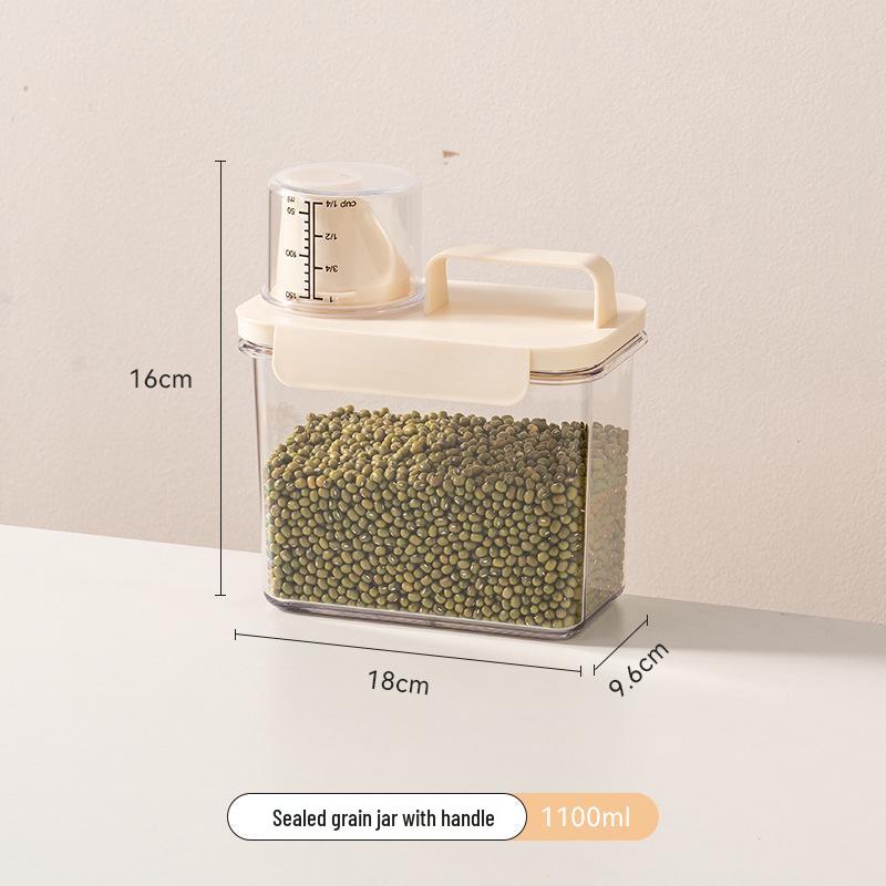 Press-Type Airtight Kitchen Container for Cereal & Grain Storage