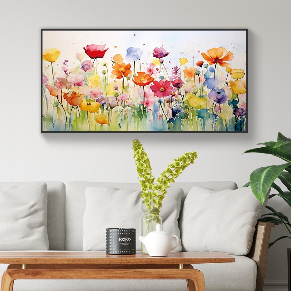 Leinwandposter, Moderne Kunst, Bunte Blumen Wandkunst, Ideales Geschenk Für Schlafzimmer Wohnzimmer Flur, Wandkunst