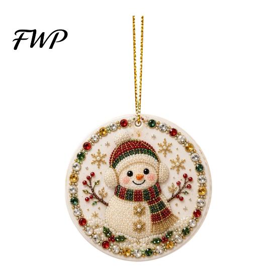 Decorative Acrylic Piece Christmas Hanging Ornament, Double Side Printed Ornament Holiday Tree Decor Pendant, Festive Home Decoration Decorations