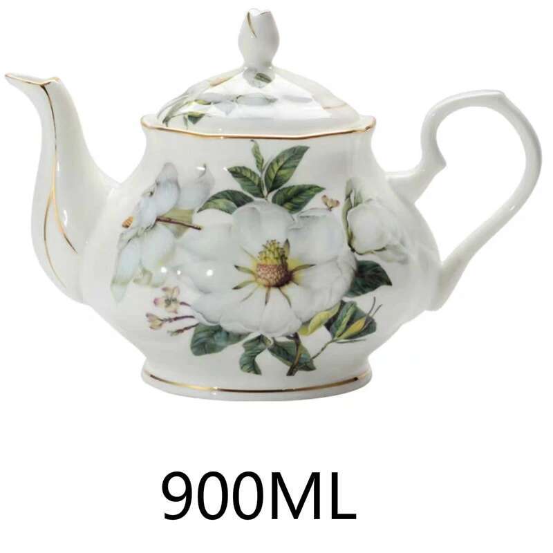 European Coffee Bone China Kettle Teapot English Afternoon Tea Set  Filter Ceramic Pot Water Jar For Household