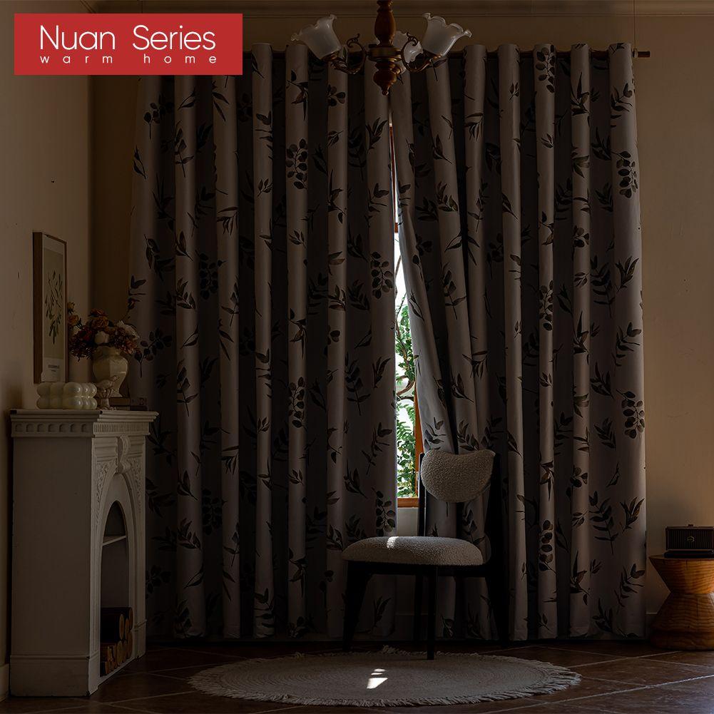 1 szt. Zasłony zaciemniające serii Nuan 100% Styl wiejski amerykański Zasłony z nadrukiem roślinnym do sypialni salonu okna balkonowego do dekoracji domu