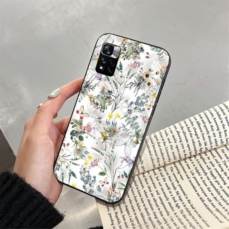 Flower Leaf Art Painting Phone Case For Xiaomi Redmi note 13 12 Pro 11S 11 10 Pro 10S 12S Redmi 13 10 13C