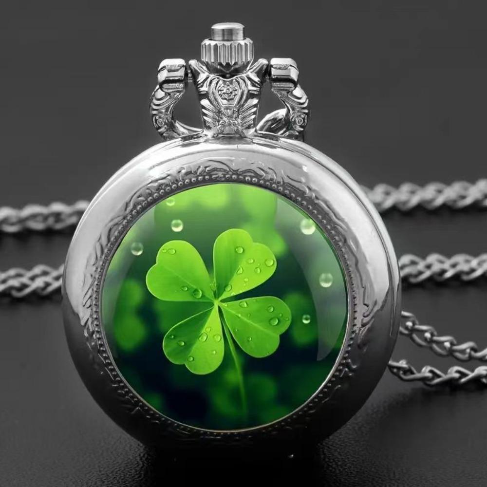 Color Pattern Medium Pocket Watch Retro Flip Decorative Necklace Watch Personality Trend Male and Female Students Quartz Watch
